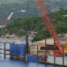Pile Driving Works using Diesel Hammer